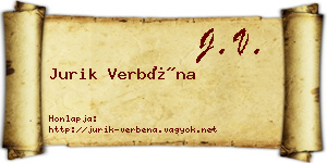 Jurik Verbéna névjegykártya